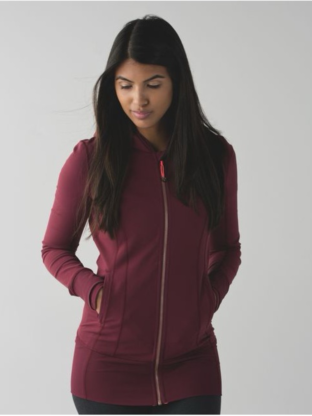 lululemon athletica Women's Full-Zip Longline Hoodie - Burgundy